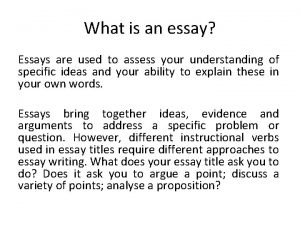 Easy essay writing