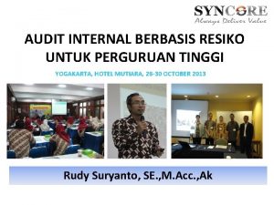 AUDIT INTERNAL BERBASIS RESIKO UNTUK PERGURUAN TINGGI YOGAKARTA