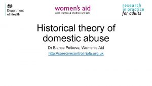 Historical theory of domestic abuse Dr Bianca Petkova