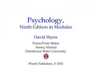 Psychology ninth edition in modules