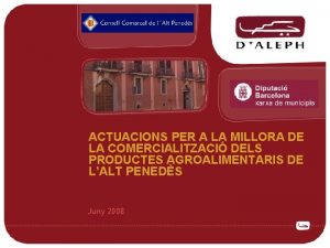 ACTUACIONS PER A LA MILLORA DE LA COMERCIALITZACI