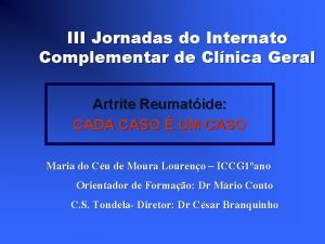 III Jornadas do Internato Complementar de Clnica Geral