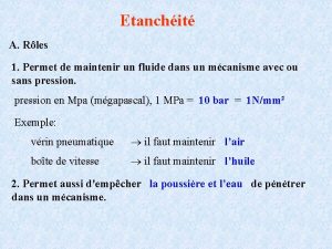 Etanchit A Rles 1 Permet de maintenir un