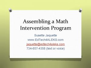 Aleks math intervention