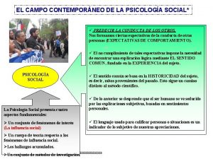 EL CAMPO CONTEMPORNEO DE LA PSICOLOGA SOCIAL PREDECIR