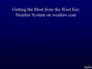 West key number system