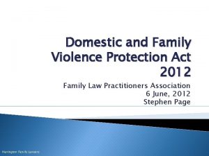 Domestic and family violence protection act 2012