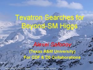 Tevatron Searches for BeyondSM Higgs Alexei Safonov Texas