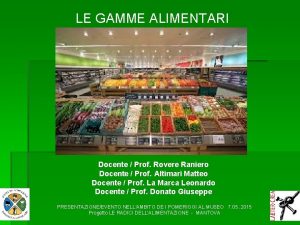 Le gamme alimentari