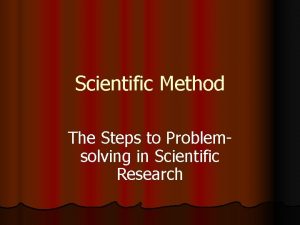 Scientific Method The Steps to Problemsolving in Scientific