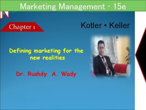 Marketing management kotler and keller