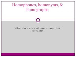 Homographs