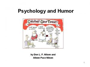 Psychology and Humor by Don L F Nilsen