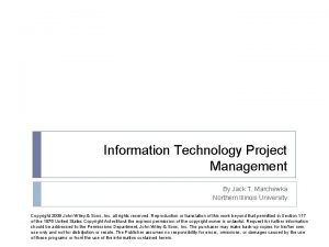 Information Technology Project Management By Jack T Marchewka