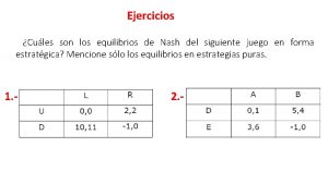 Equilibrio de nash ejemplos resueltos Equilibrio de nash ejemplos resueltos