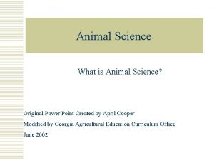 Animal Science What is Animal Science Original Power