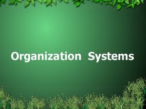 Organization schemes