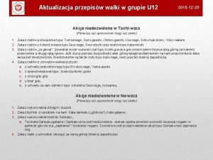 Aktualizacja przepisw walki w grupie U 12 2018