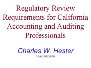 California regulatory review course