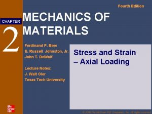 Fourth Edition 2 CHAPTER MECHANICS OF MATERIALS Ferdinand