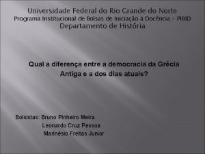 Universidade Federal do Rio Grande do Norte Programa