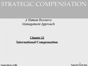 STRATEGIC COMPENSATION A Human Resource Management Approach Chapter