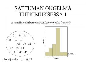 SATTUMAN ONGELMA TUTKIMUKSESSA 1 x tenttiin valmistautumiseen kytetty