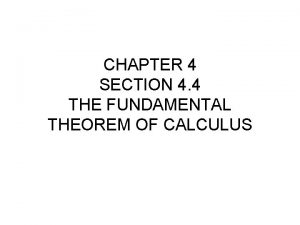 Theorem 4 calculus Theorem 4 calculus
