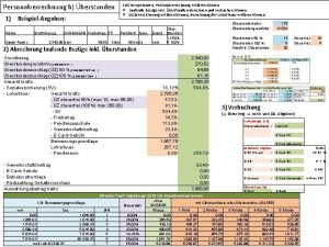 Personalverrechnung b berstunden 1 ZielKompetenzen Personalverrechnung erklren knnen