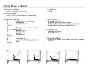 Rolling Down Simple Equipment Settings Roll Down Bar