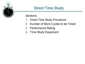 Direct time study observation form