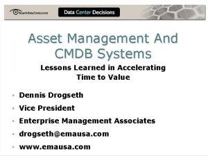 Asset data to improve cmdbs and it systems