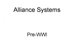 Designed alliances