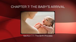 CHAPTER 7 THE BABYS ARRIVAL Section 7 1