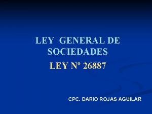 Ley general de sociedades n° 26887