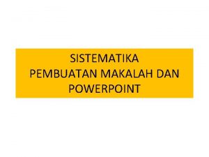 Sistematika makalah