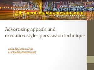 Execution styles in advertising
