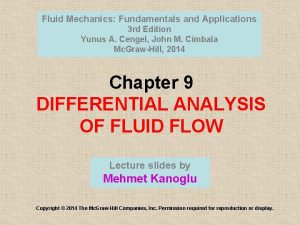 Fluid Mechanics Fundamentals and Applications 3 rd Edition