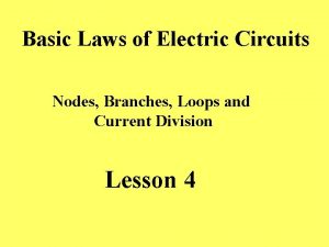 Branches in circuit