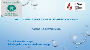 CORSO DI FORMAZIONE SIPO MARCHE PER LO IOM