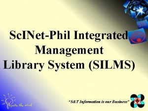 Sc INetPhil Integrated Management Library System SILMS ST