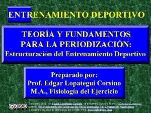 TEORA Y FUNDAMENTOS PARA LA PERIODIZACIN Estructuracin del