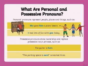Personal pronouns possessive pronouns