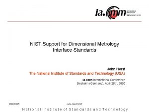 Dimensional measuring interface standard