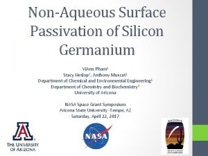 NonAqueous Surface Passivation of Silicon Germanium Vi Ann