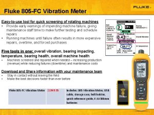 Fluke vibration analyzer