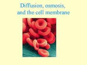 Diffusion osmosis and the cell membrane Draw what