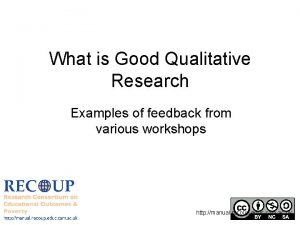 Qualitative feedback examples