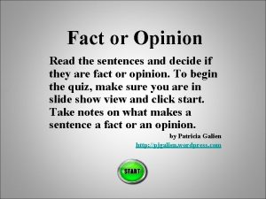Fact and opinion sentences