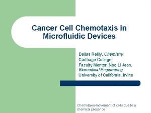 Cancer Cell Chemotaxis in Microfluidic Devices Dallas Reilly